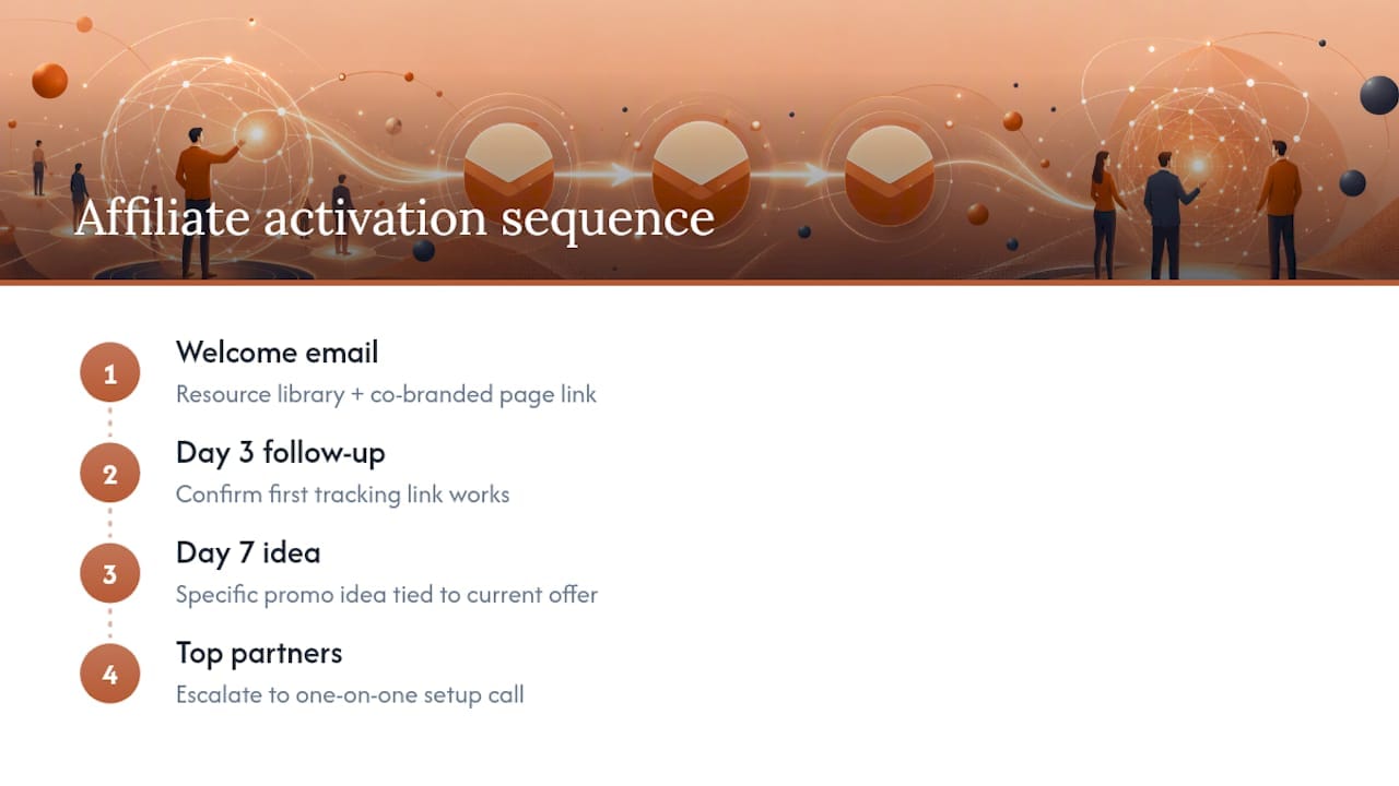Three-step affiliate activation email sequence