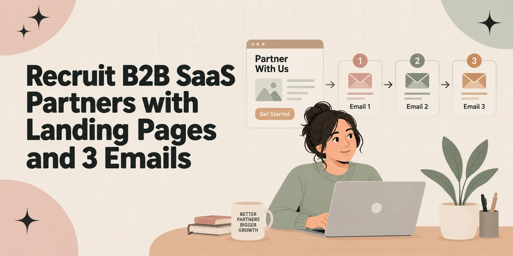Decorative affiliate landing page title card