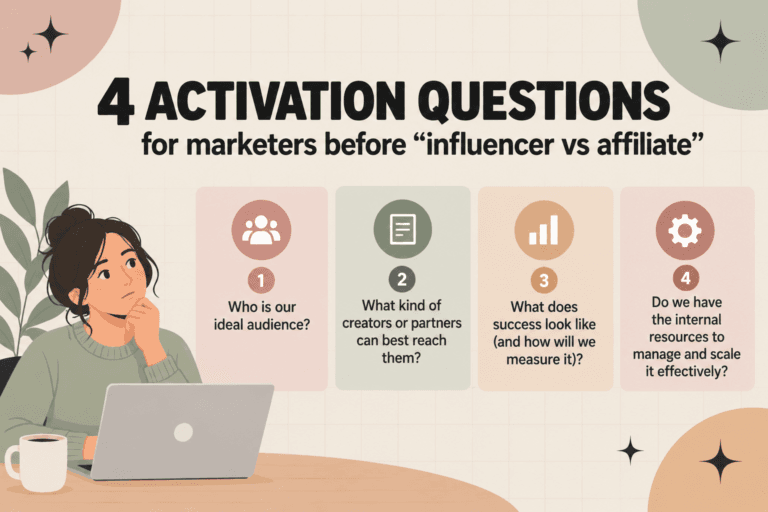 4 Activation Questions for Marketers Before Influencer vs Affiliate Featured image
